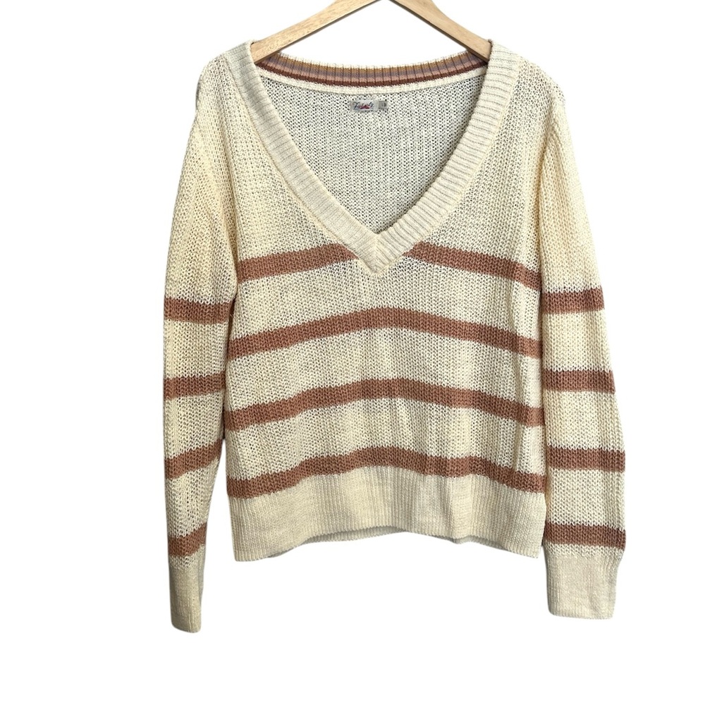 Faherty Striped V-Neck Sweater